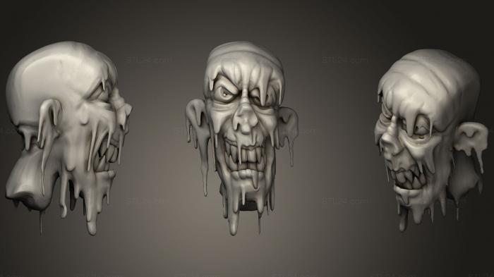 Figurines simple (monster head, STKPR_0895) 3D models for cnc